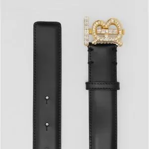 ?NWT RARE Burberry Crystal Monogram Motif Leather TB Belt Size M Black? Burberry | Accessories | Nwt Rare Burberry Crystal Monogram  main image 3